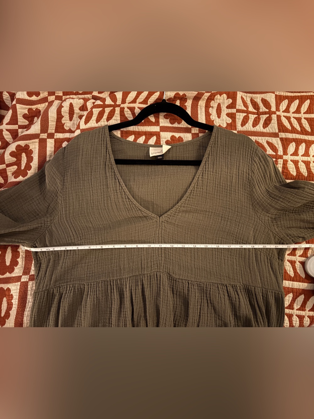 Universal Thread Olive V-Neck Tiered Maxi Dress - Picture 4 of 4